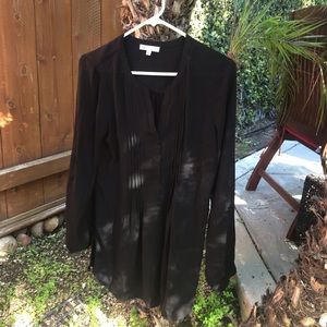 Long Black Flowy Blouse